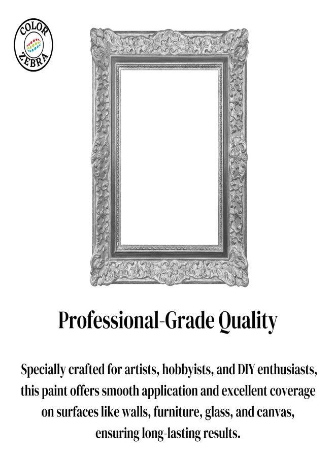Color Zebra Acrylic Silver Metallic Paint - 250g (Pack of 1) | Metallic Paint for Wall Trim, Furniture, Crafts | Non Toxic Acrylic Metallic Paint for Professional Artists, Hobby Painters & Kids - Image 4